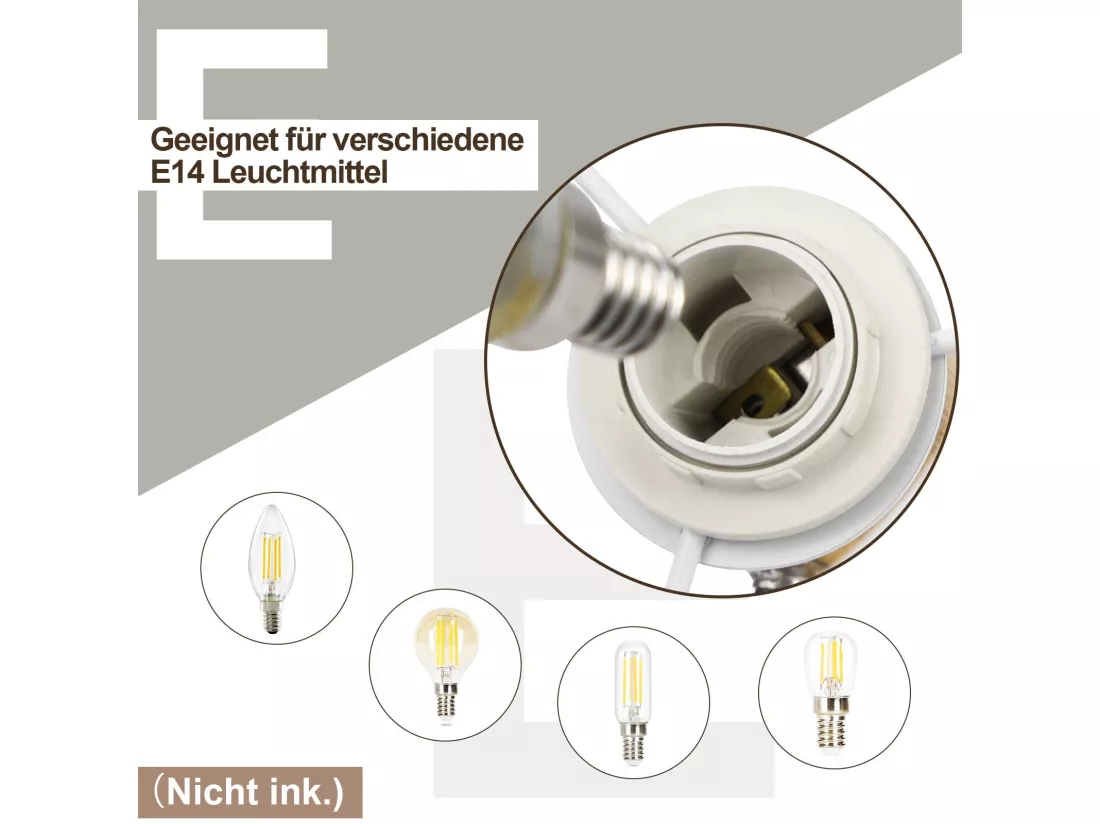 NETTLIFE Plafonnier 4 Spots blanc aspect bois - plafonnier E14 orientable 350° 4 ampoules max 25w moderne pour salon chambre cuisine.
