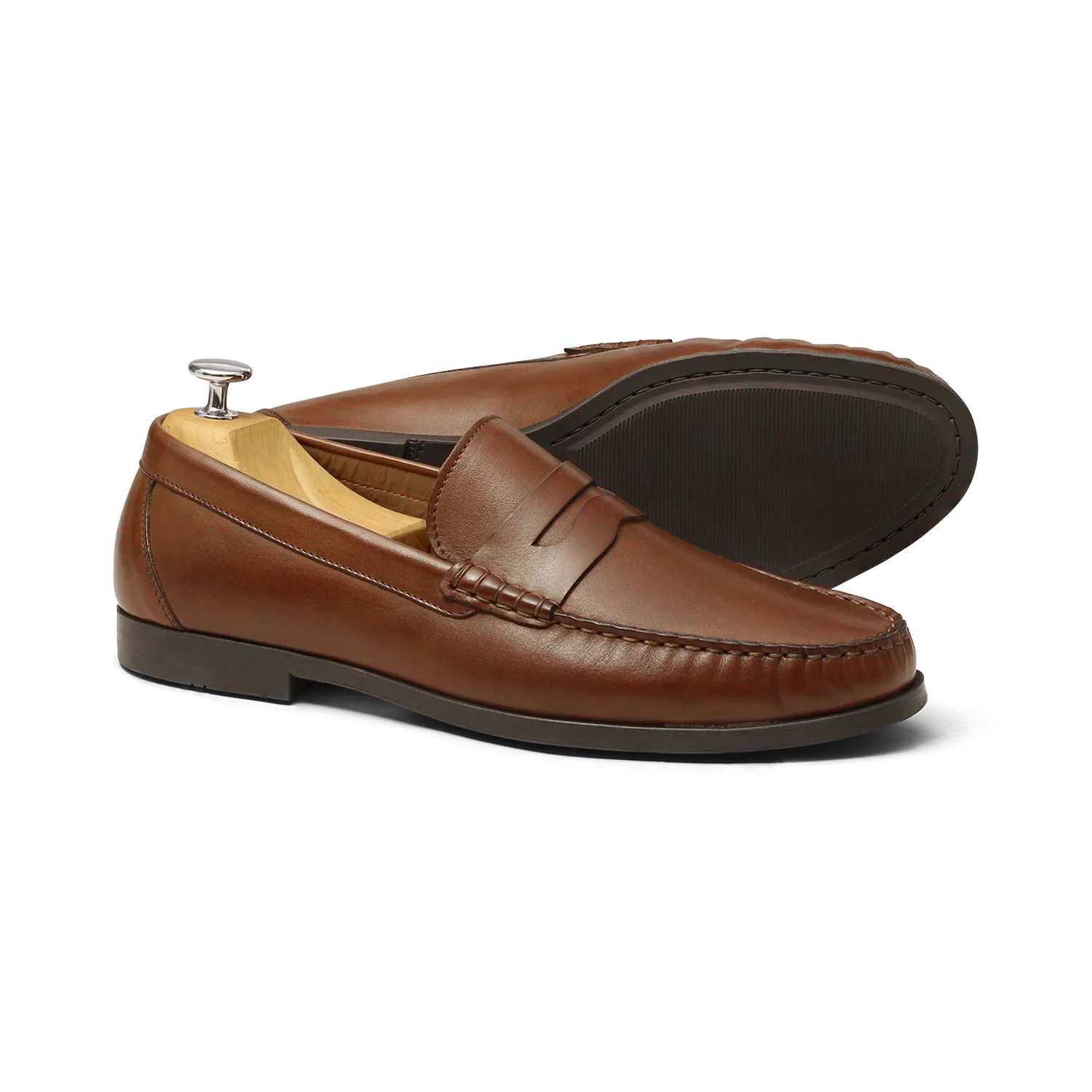 Bay-Mocassin en cuir cognac