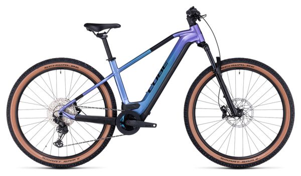 VTT Électrique Semi-Rigide Cube Reaction Hybrid Race 625 Shimano Deore/XT 12V 625 Wh 29'' Bleu Violet Switch