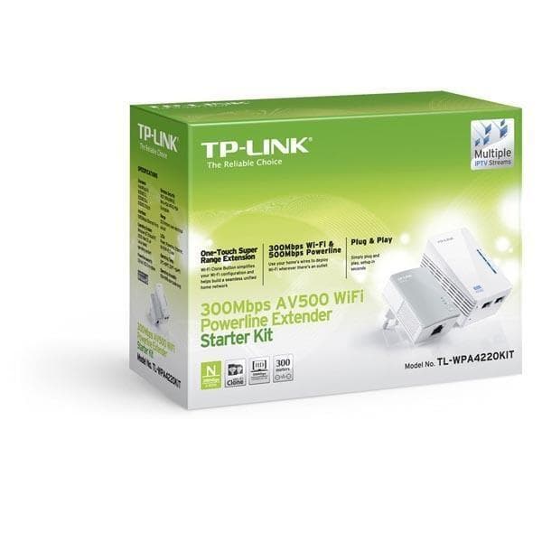 TP-LINK AV500 WiFi Powerline Extender Starter Kit, to enheder, 500Mbps