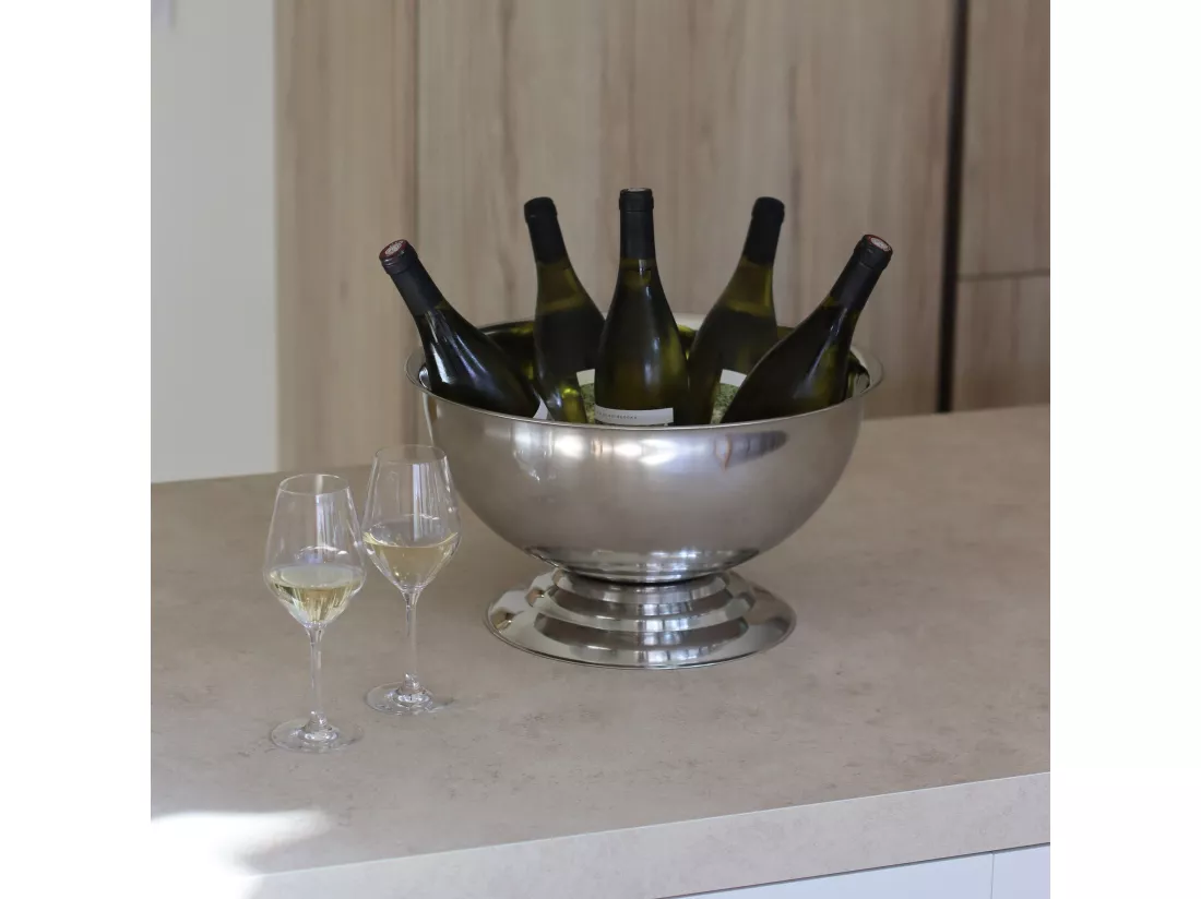 Novastyl - Seau A Champagne Grand Format (5-6 Bouteilles) 40 Cm - Inox