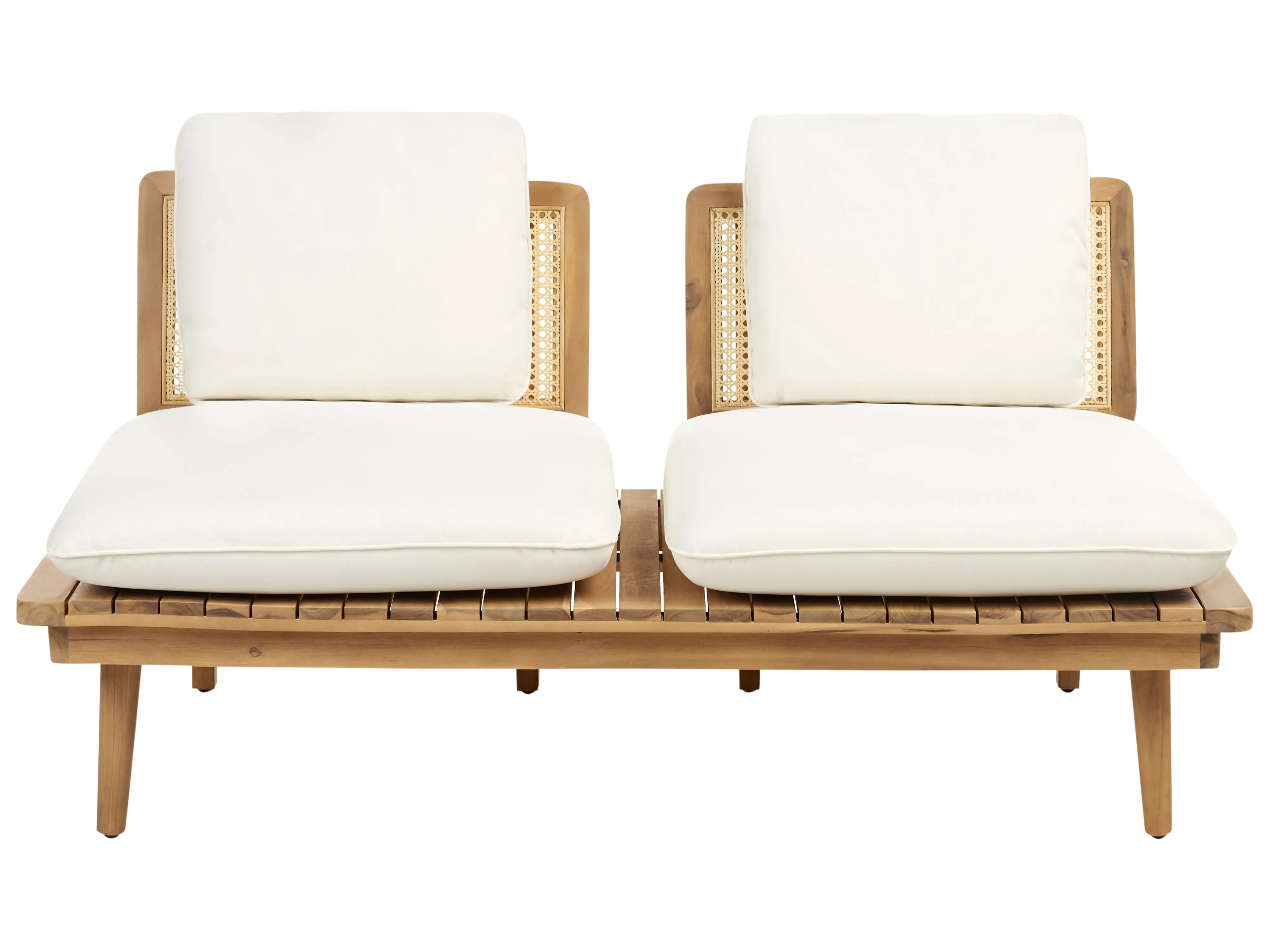 Loungeset met tafel 4-zits ACCADIA Gecertificeerd acaciahout Lichtbeige