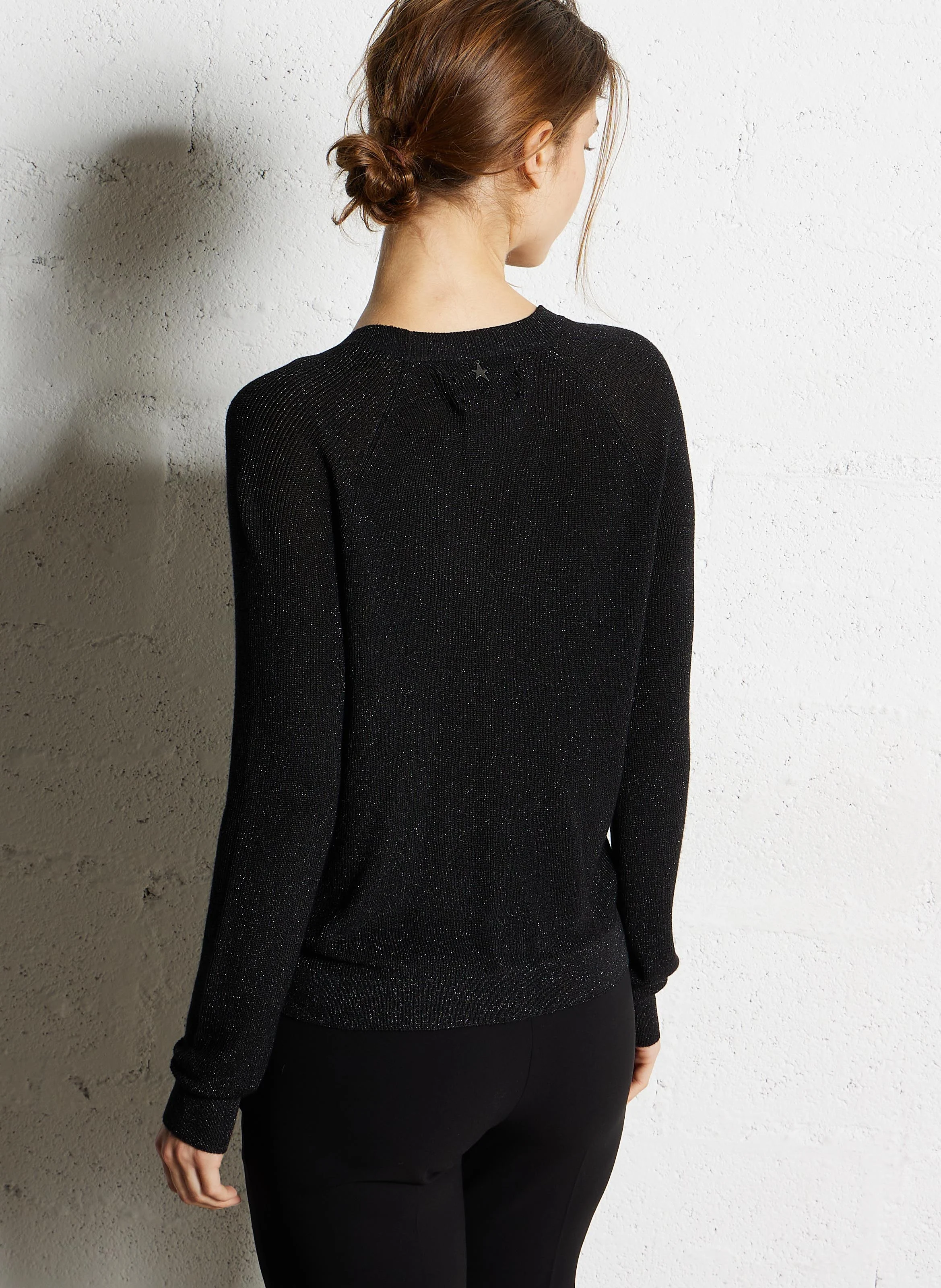 GILY - Gilet droit à col V | Noir