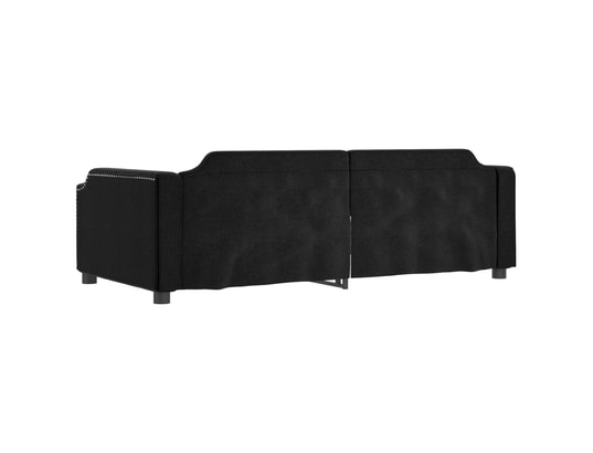 VIDAXL - Lit de jour avec gigogne et tiroirs noir 90x200 cm tissu