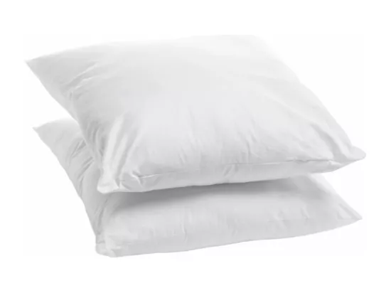 Lot de 2 Oreillers Coton Bio - Confort moelleux - 60x60cm