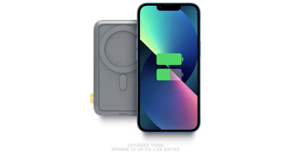 XtormDraadloze magnetische Powerbank 7.5W - 10.000 mAh  (Grijs)