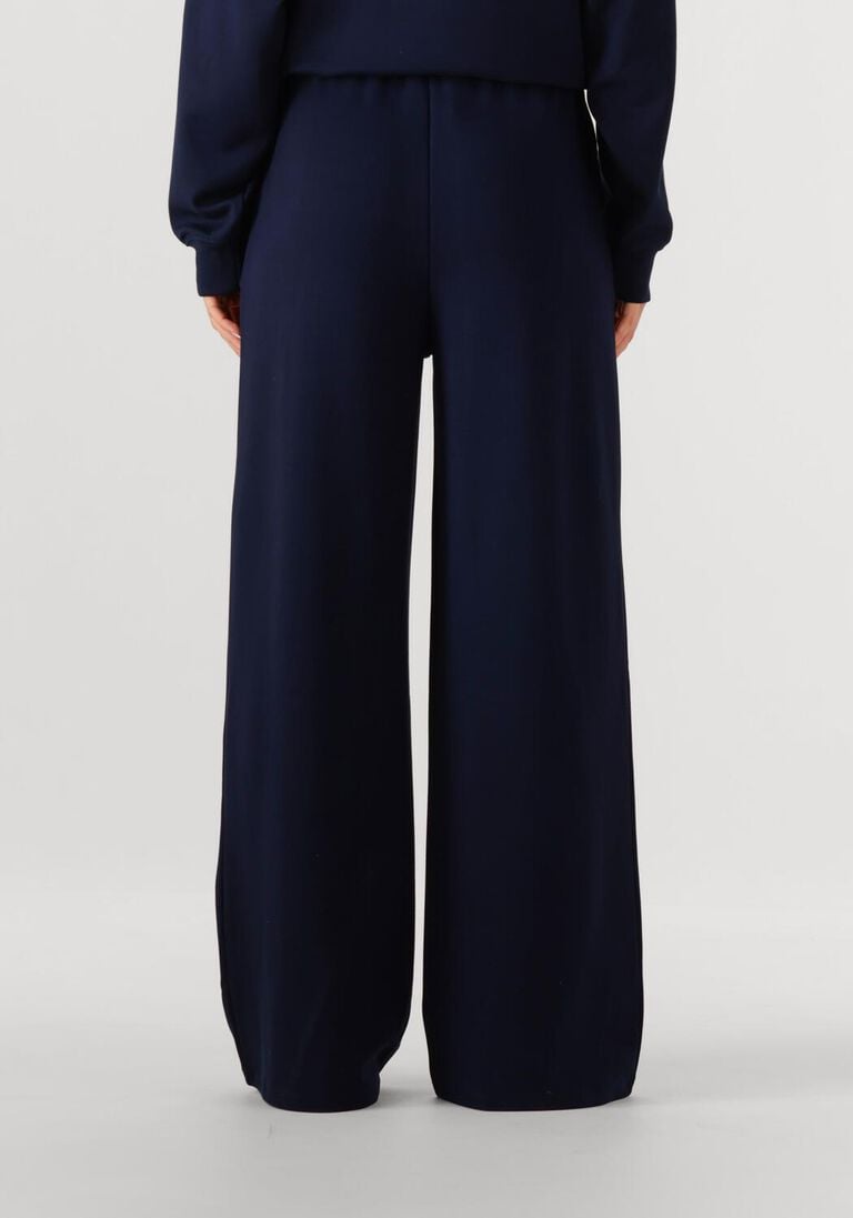 donkerblauwe alix the label wijde broek ladies knitted wide leg scuba pants