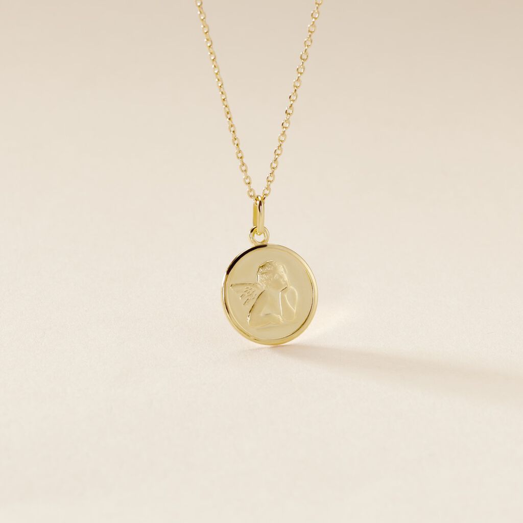 Pendentif Ange Rond Or Jaune