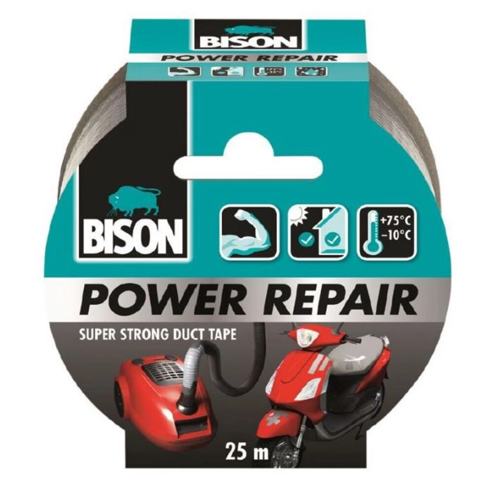 BisonTape Power Repair Grijs25 meter