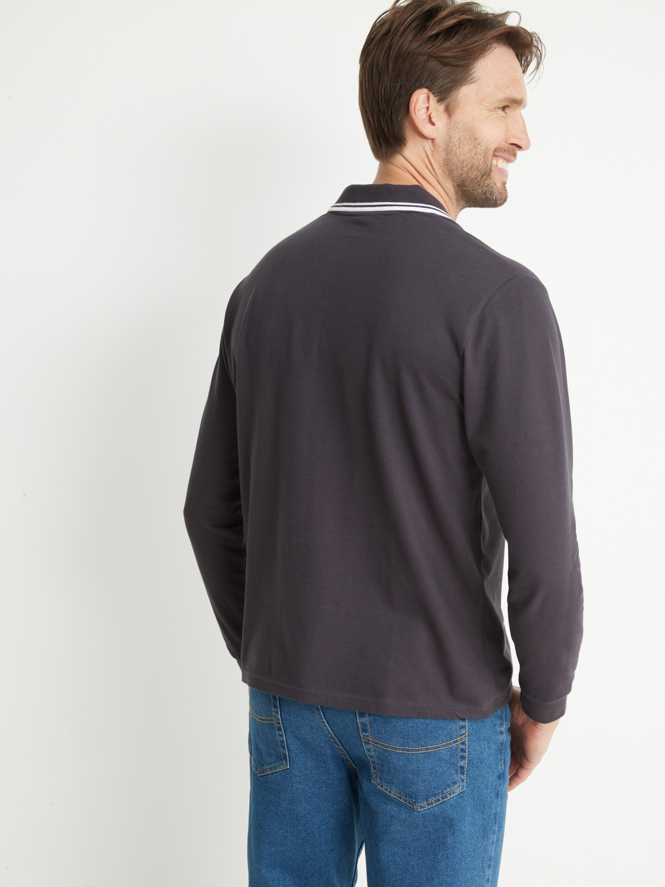 Polo manches longues maille piquée