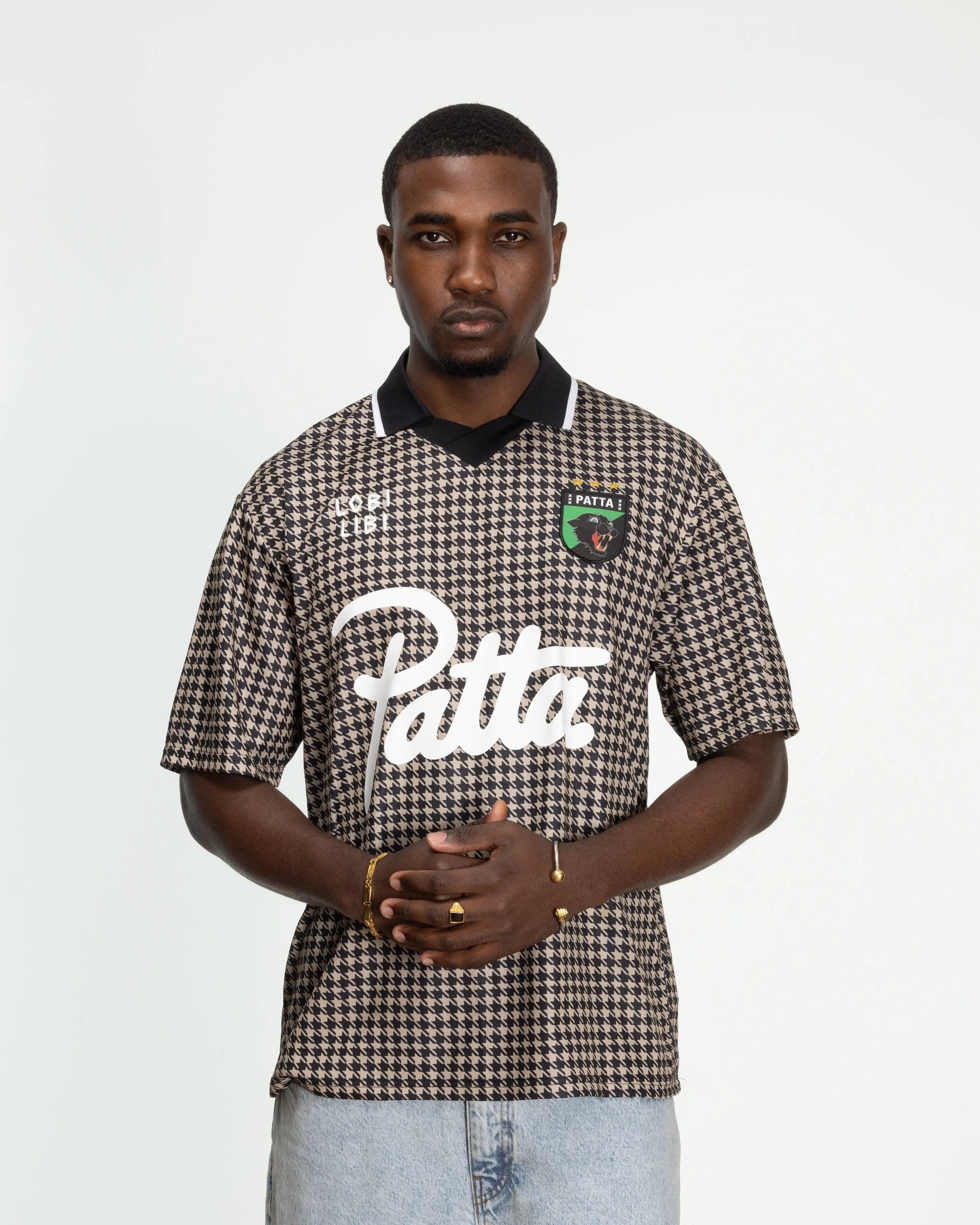 Patta Houndstooth Football Jersey (Irish Cream)