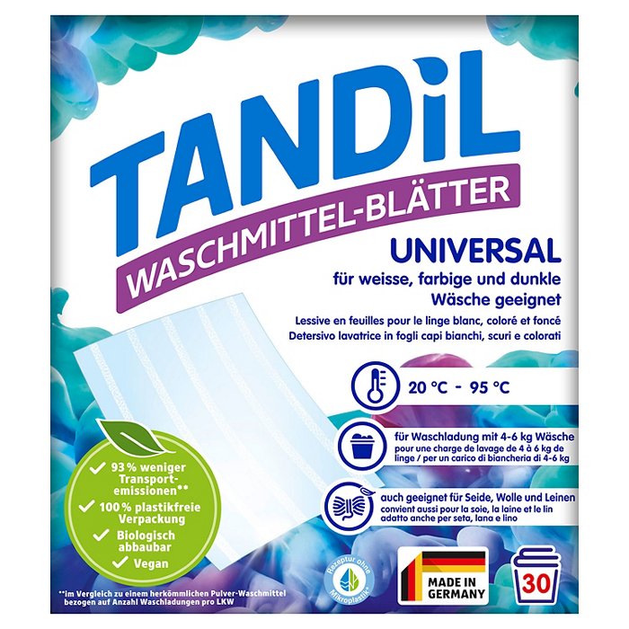 TANDIL Waschmittelblätter 30 Waschladungen