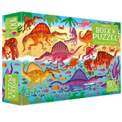 Uitgeverij usborne zoekboek en puzzel 100st - dinosaurussen
