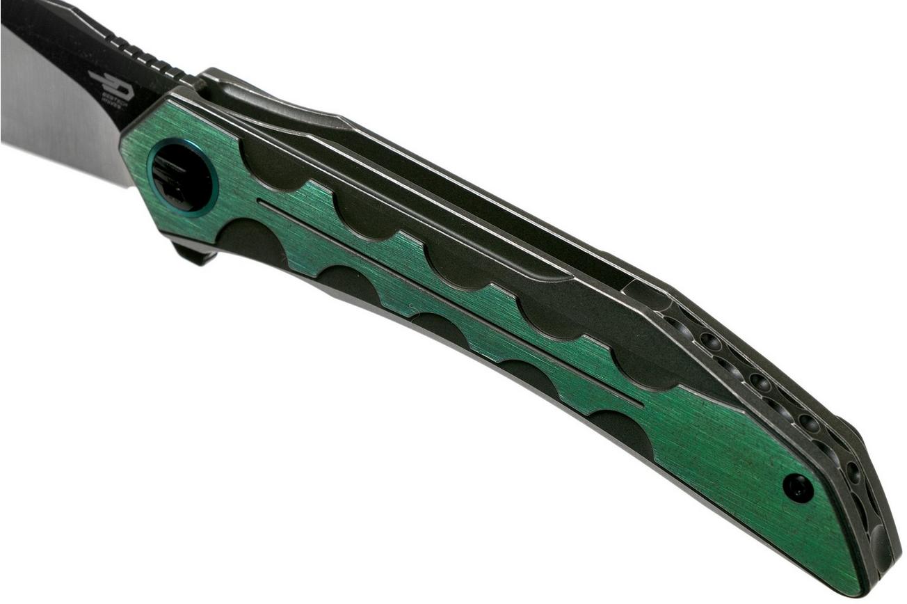 Bestech Samari BT2009C Titanium Black Green zakmes, Kombou design