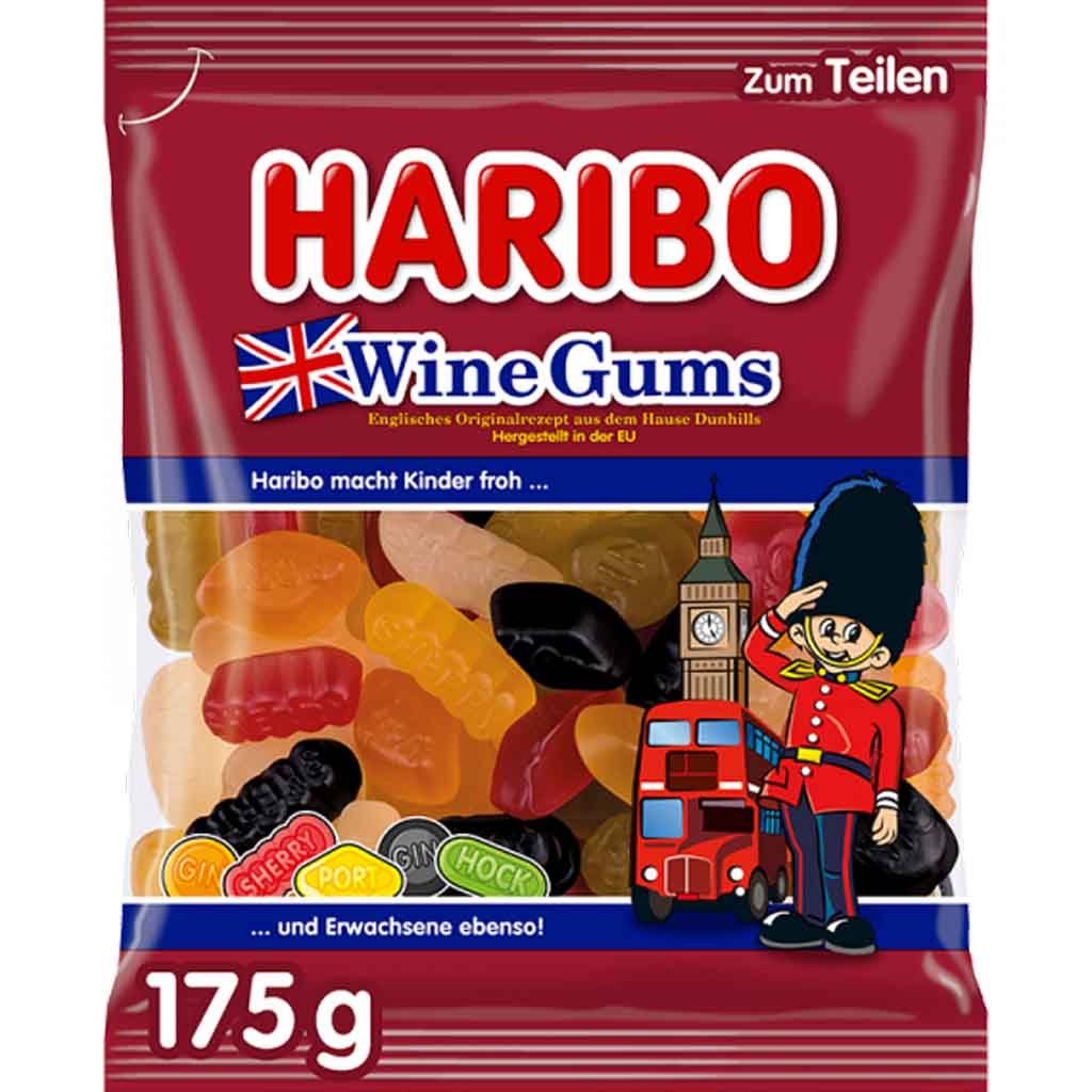 Haribo Wine Gums Englisches Weingummi 175g MHD:30.7.25