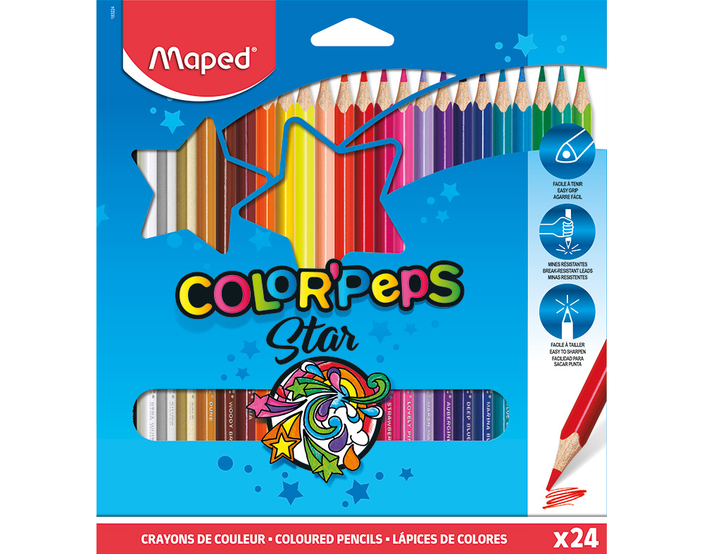 LÁPIS DE COR COLOR PEPS MAPED 24 UNIDADES