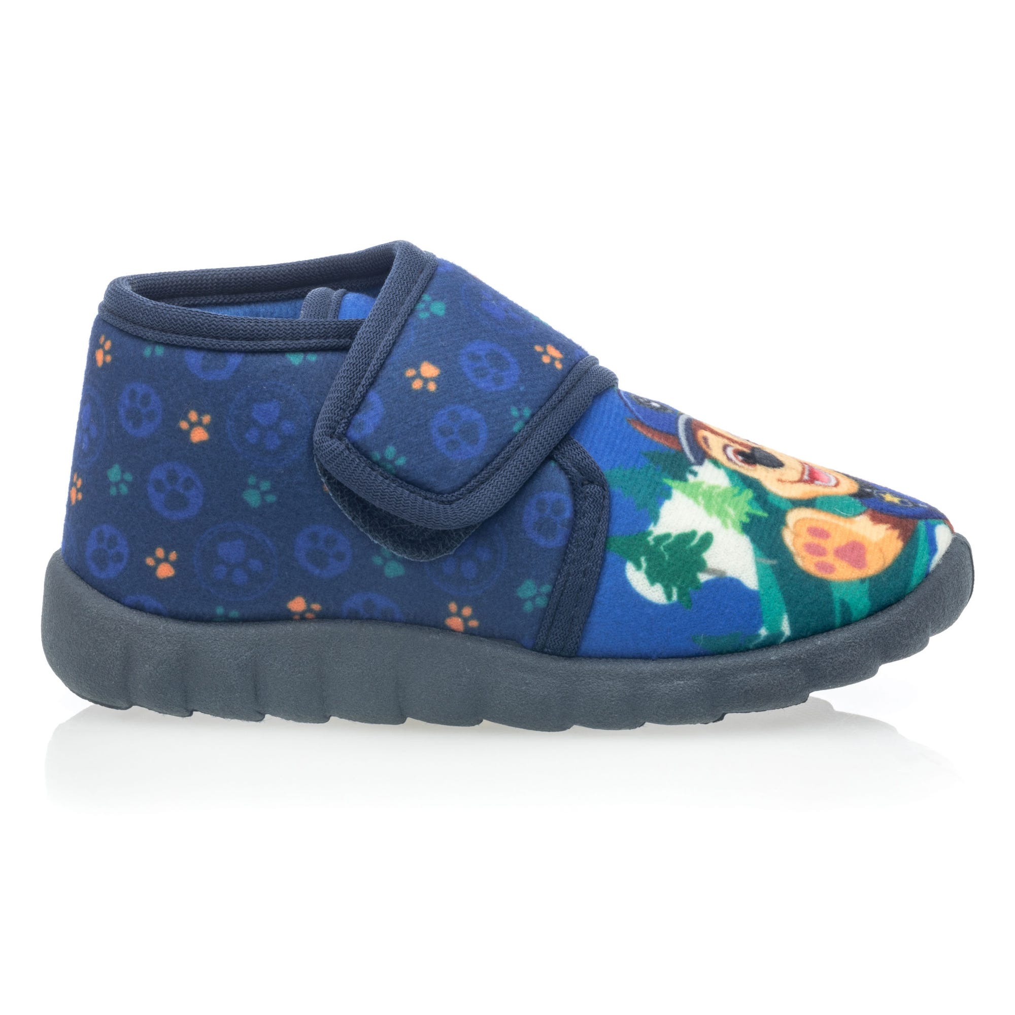 Pantoufles attaches velcros Garçon bleu marine