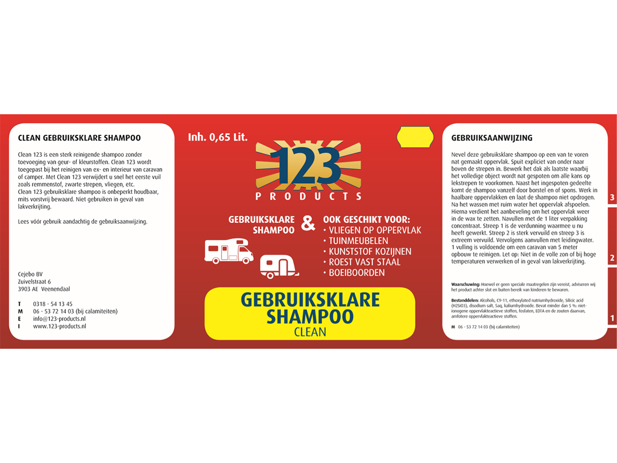 123 Products gebruiksklare shampoo