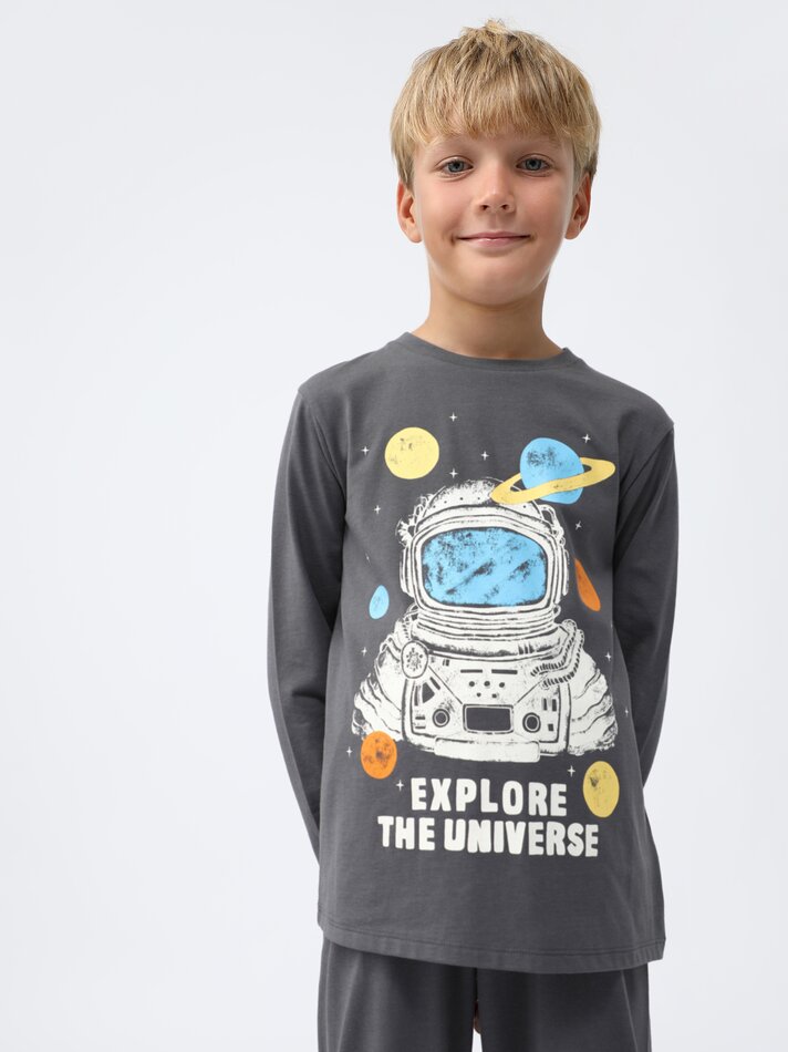 Pijama estampado - Chumbo
