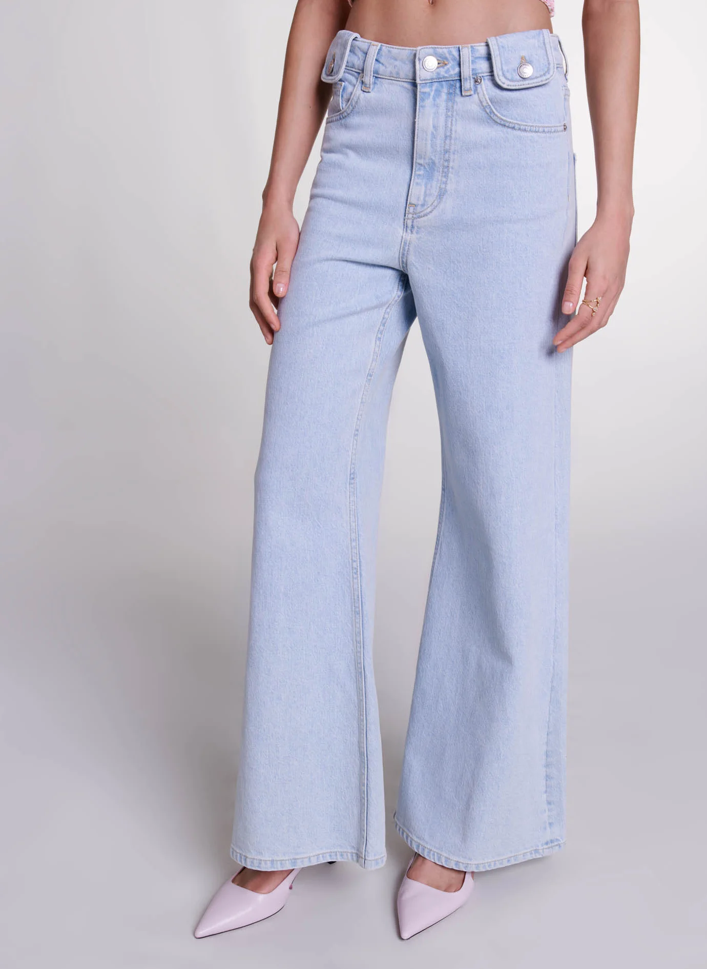 Jean patte d'eph en coton mélangé | Bleu