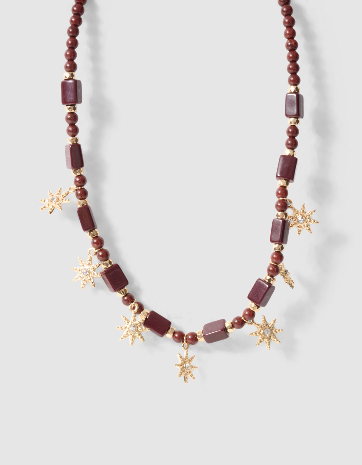 Starry Beaded Ketting Bruin/Goud