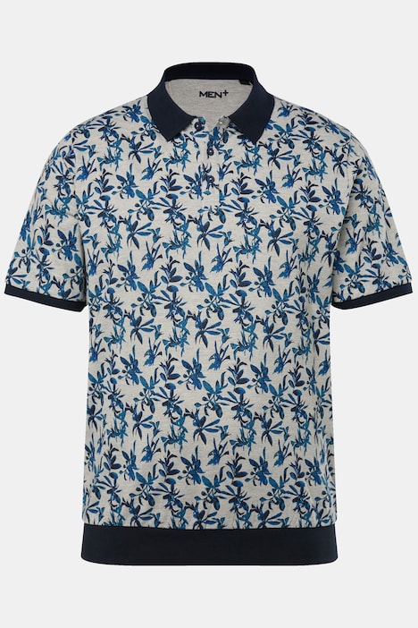 Men+ Poloshirt, Halbarm, Bauchfit, Piqué, Alloverdruck, bis 84/86