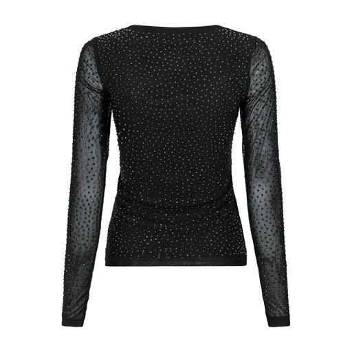 Neo Noir Basira Stone Mesh Bluse, Black, 36