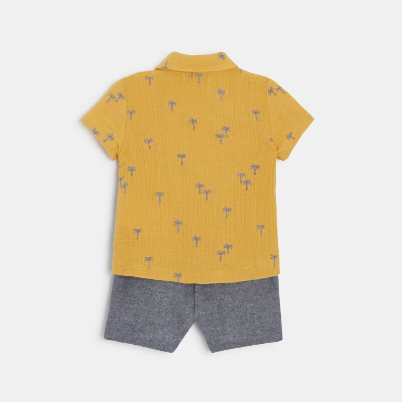 Ensemble chemise et short bébé garçon jaune Absorba Jaune
