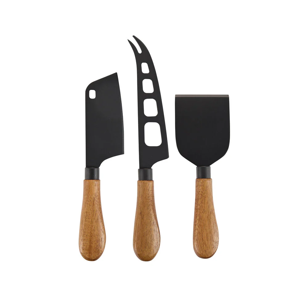 Bahne Interior  Osteknive, 3 stk. - Sort & natur