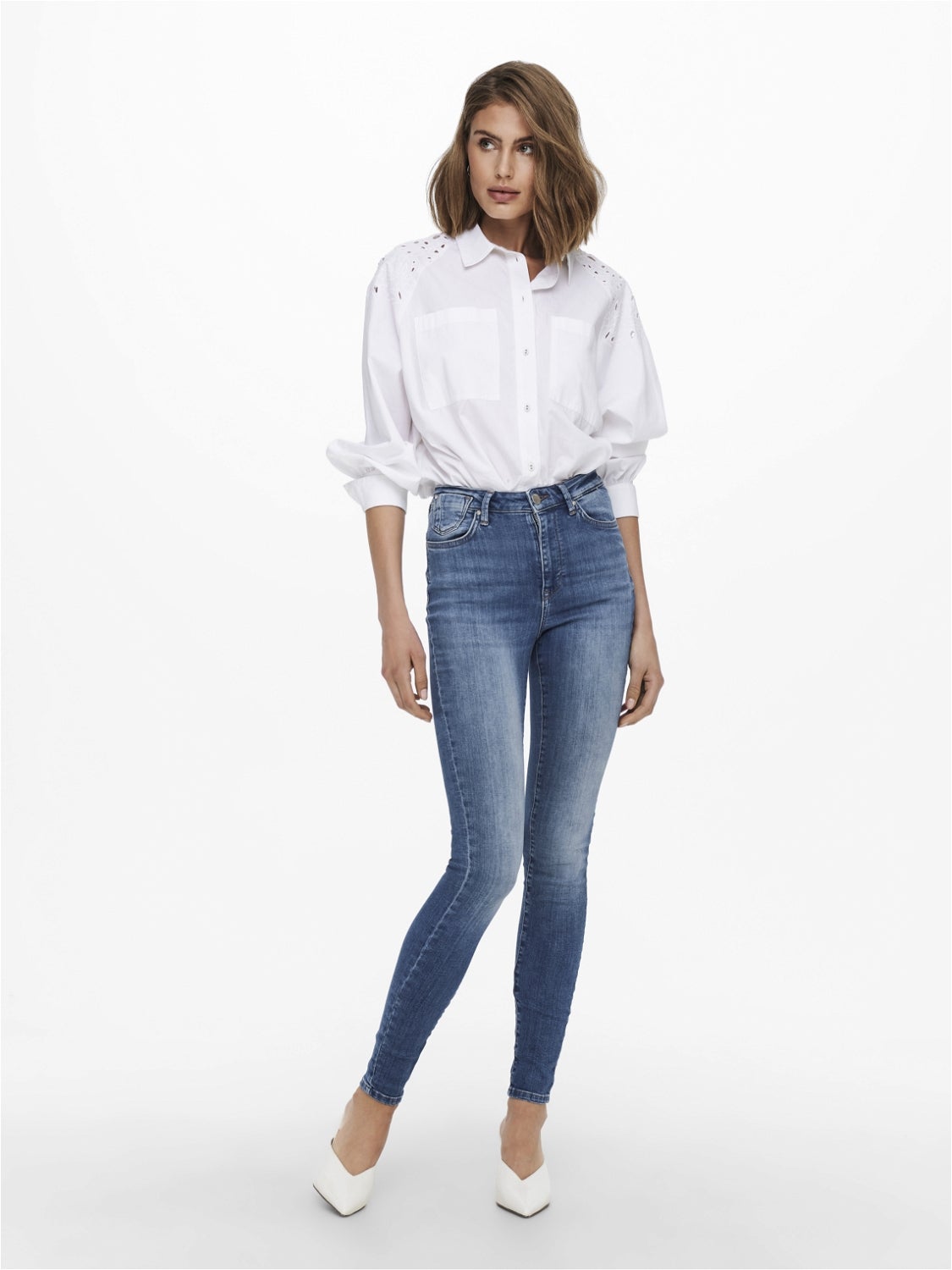 ONLFOREVER Hohe Taille Skinny Fit Jeans Medium Blue Denim