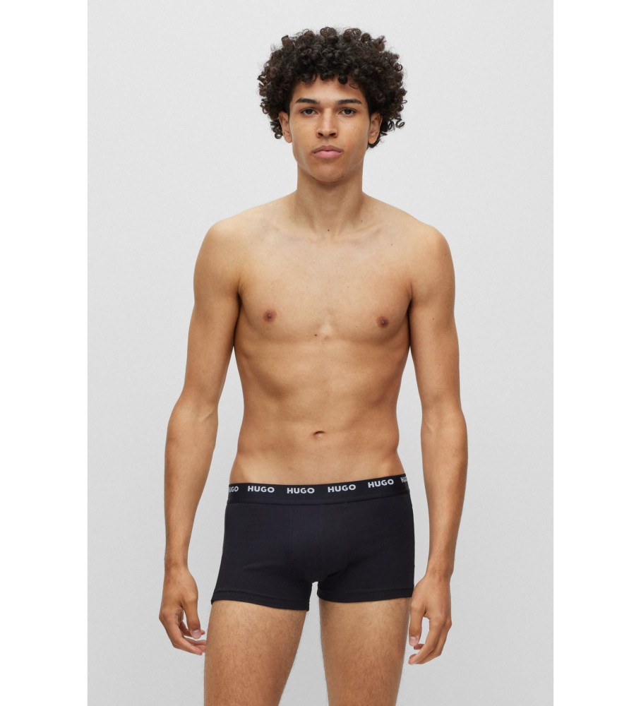 Pacote com 5 cuecas boxer HUGO com logotipo multicolorido.