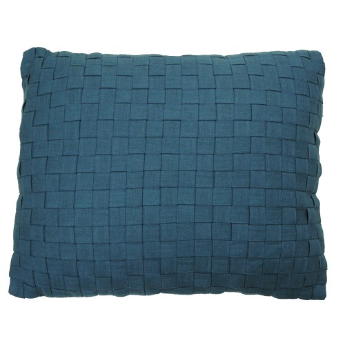 Kussen Woven linnen brightblue