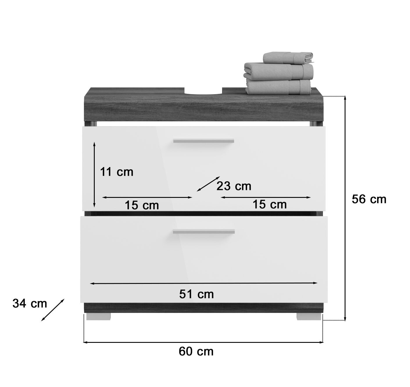 Waschbeckenunterschrank Scout 56x60x34 cm