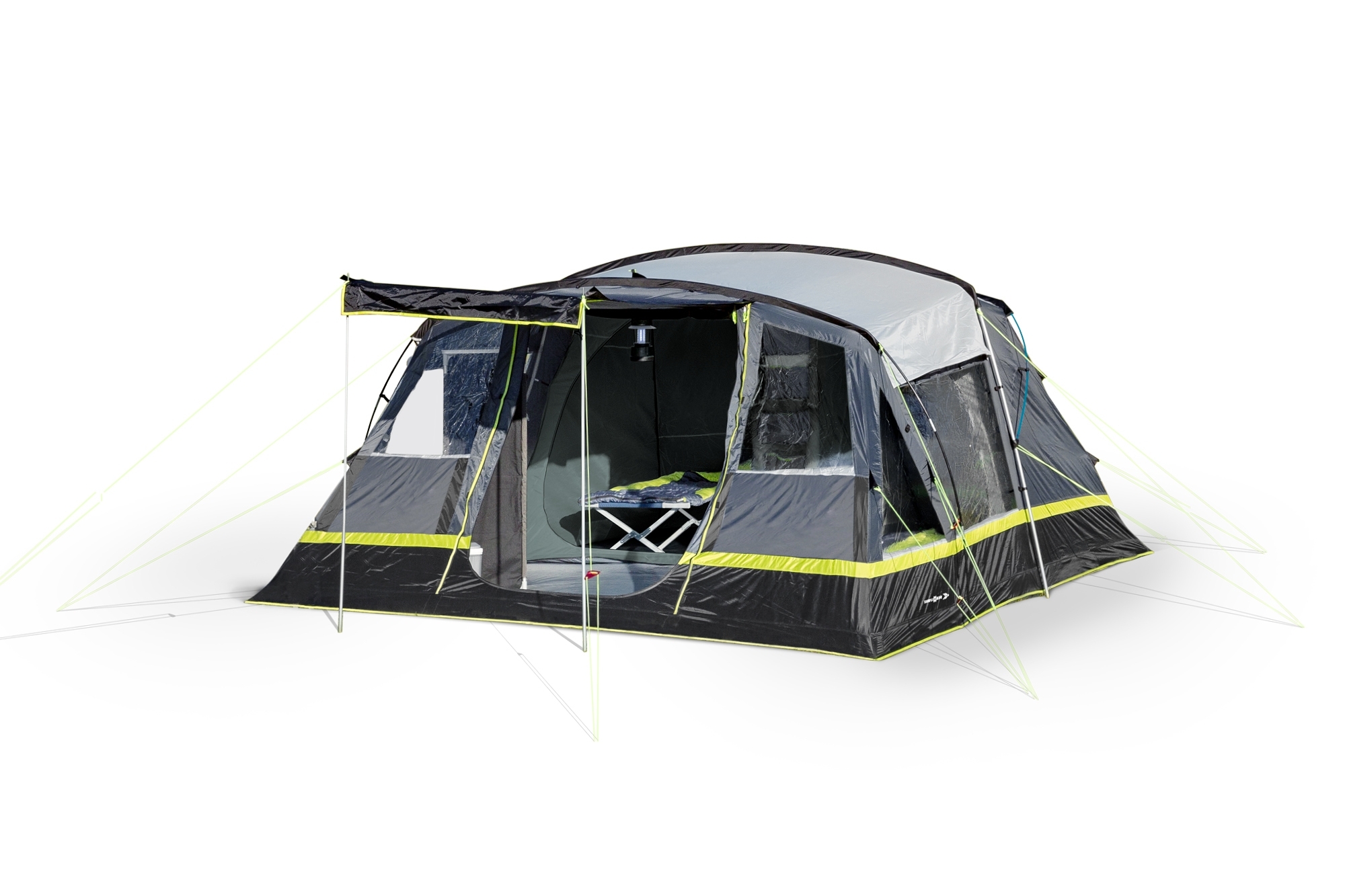 Brunner Kalynda 5 Personen Familienzelt 360 x 490 x 205 cm grau / grün