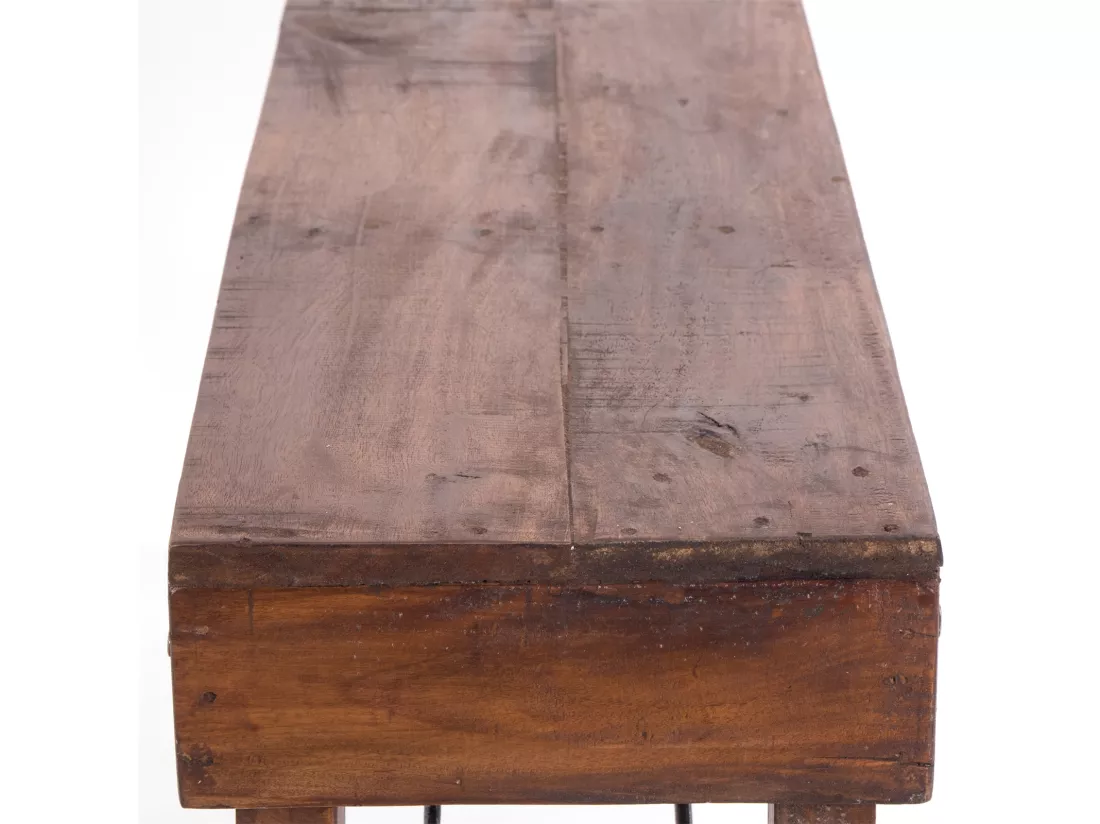 BANC Aldo Bois de recyclage massif, pieds pliables 02 hellbraun
