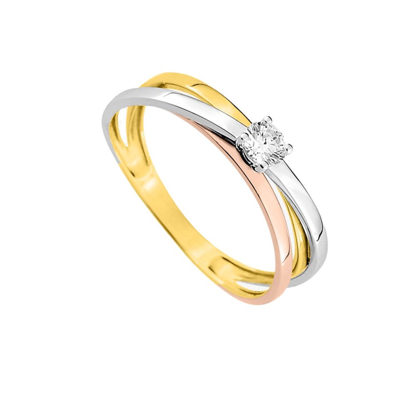 Bague Femme - Oxyde de zirconium - Or 9 Carats