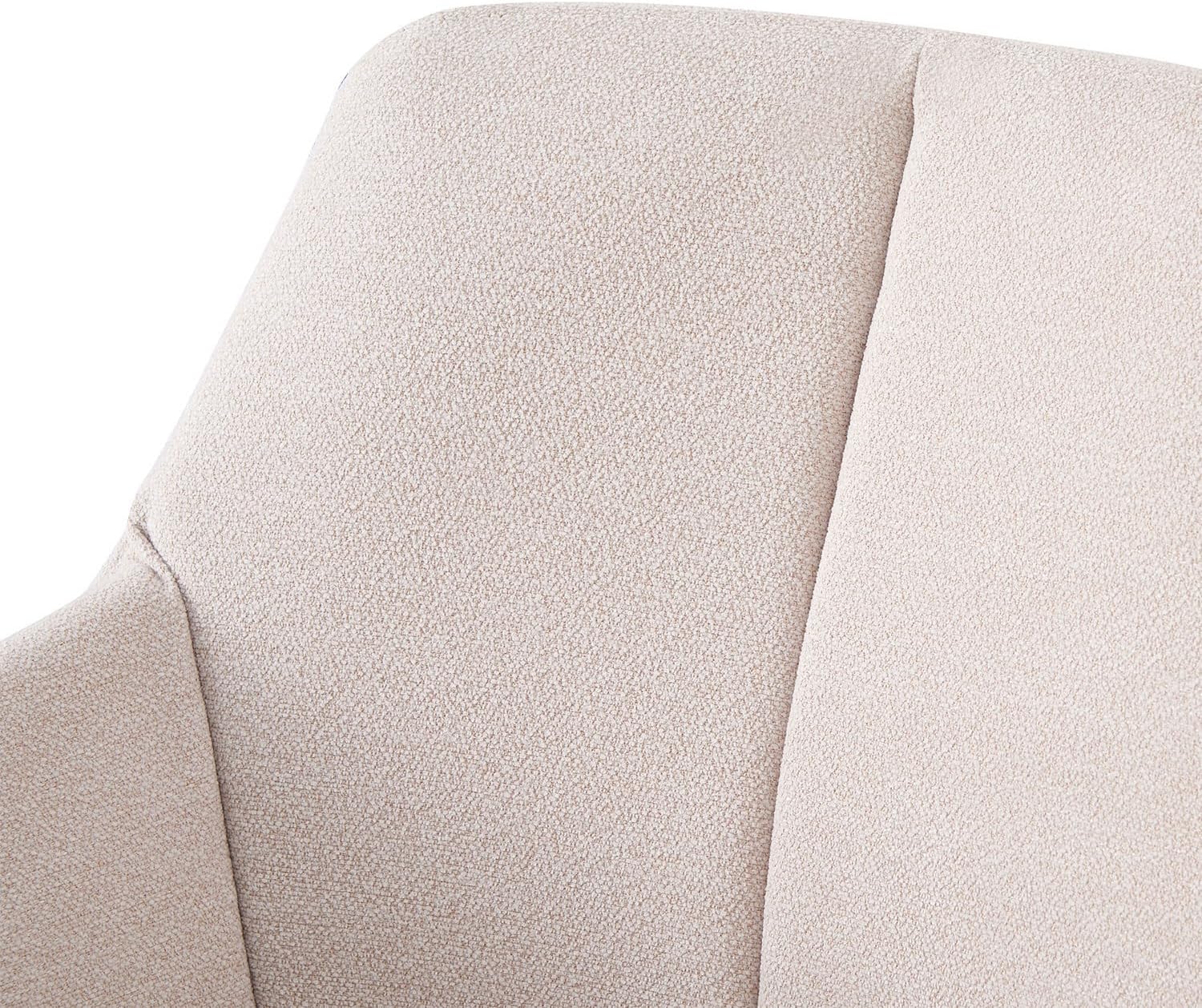B&D home® Esszimmerstuhl Daisy drehbar – mit Armlehnen, 360° Drehfunktion, Webstoff in Creme, Massivholzgestell Natur, komfortabel gepolstert, skandinavisch, Loungesessel für Küche & Wohnzimmer