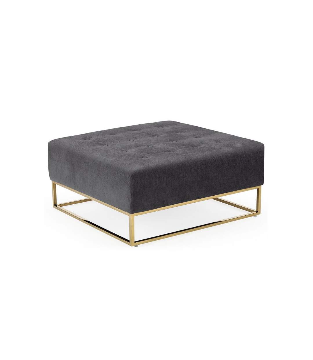 Paris Prix - Pouf Carré En Tissu lakota 90cm Gris