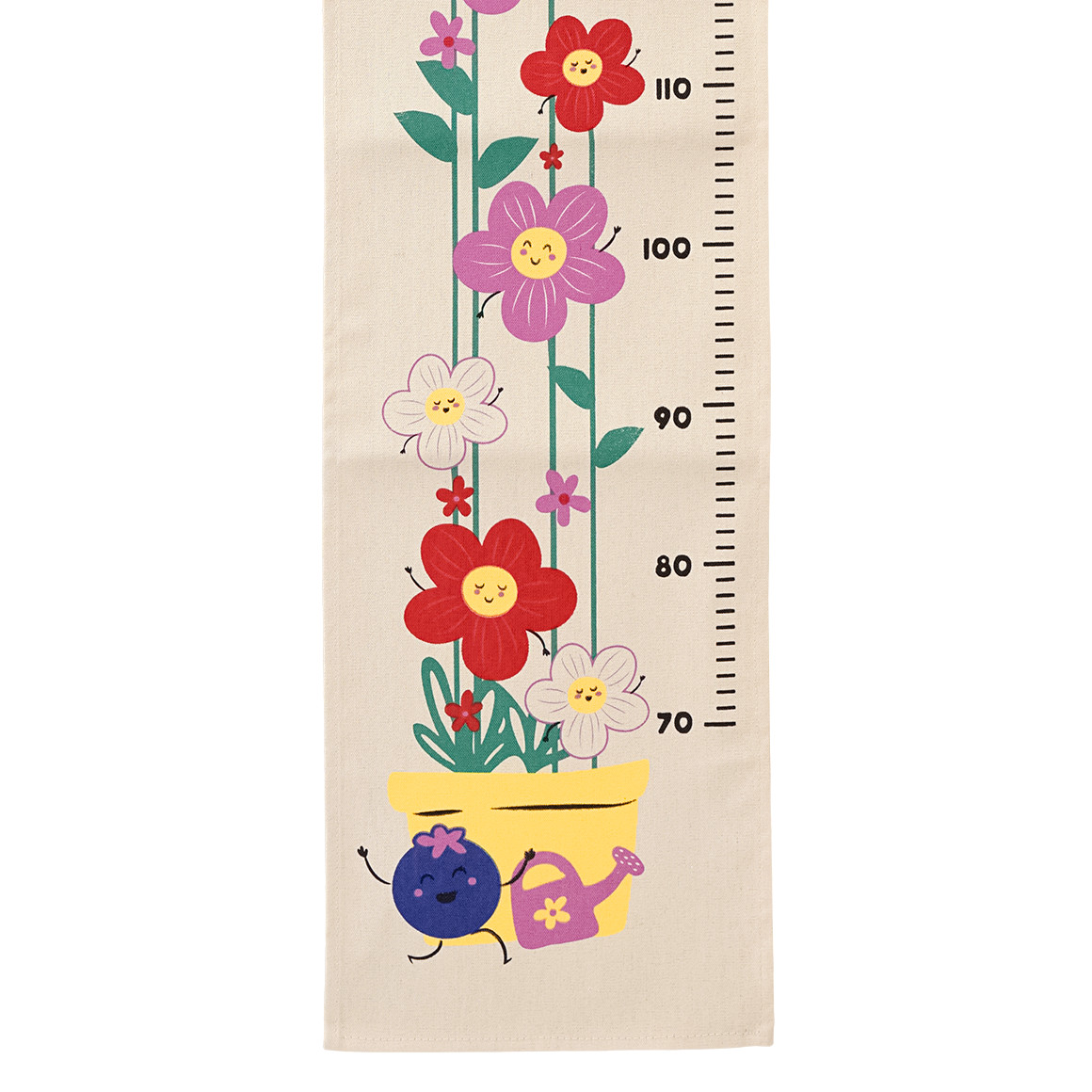 Topolino Größenskala mit Blumen-Motiven rosa / grün / natur