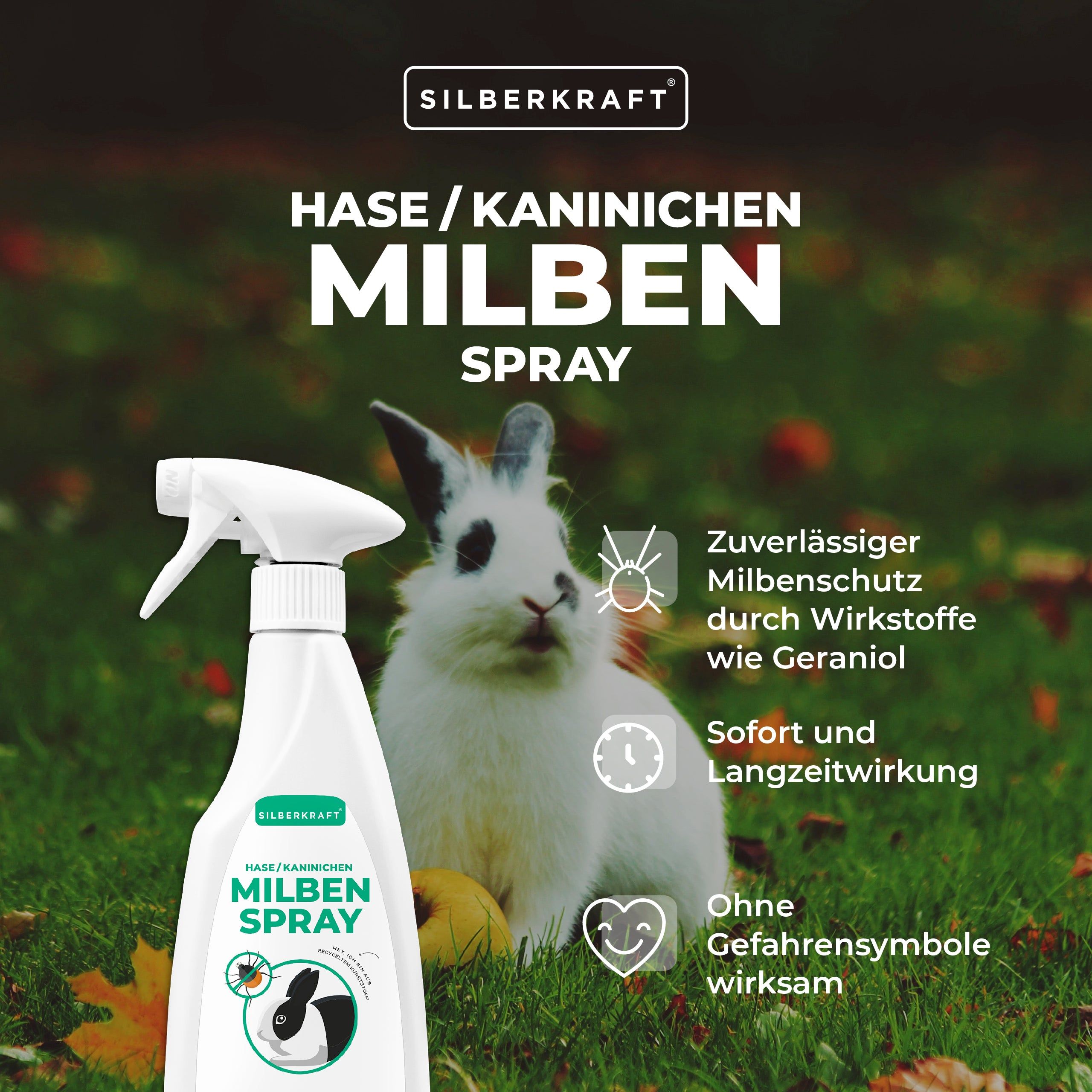 SILBERKRAFT Milbenspray Hase/Kaninchen