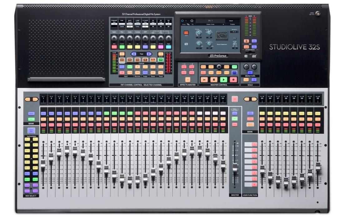 Mischpult StudioLive 32S – 32-Kanal, digital<br>32-Kanal-Digitalmixer und USB-Audiointerface mit studiotauglicher Klangqualität und flexiblen Routing-Optionen