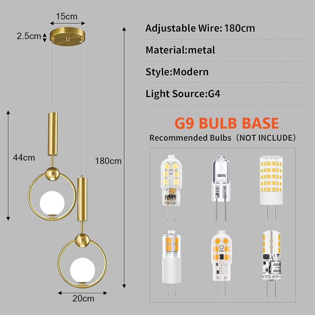 Moderne kugelförmige Pendelleuchte aus Glas Nachttisch schlichter goldener Kronleuchter Hängelampe aus der Mitte des Jahrhunderts mit einstellbarer Kücheninsel Esszimmer Schlafzimmer Eingangs