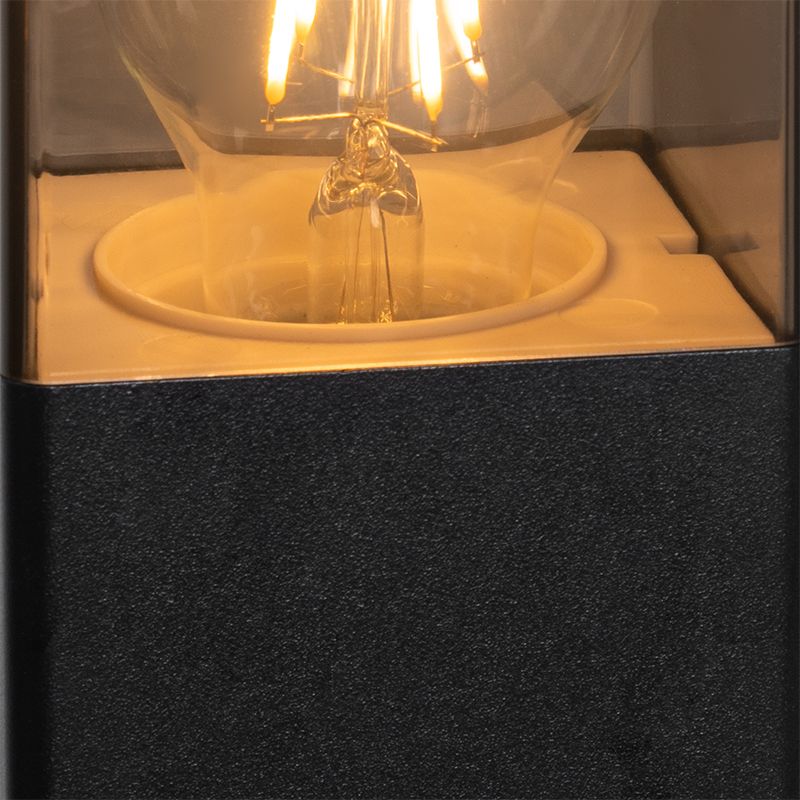 Staande buitenlamp zwart 70 cm IP44 met smoke glass - Denmark
