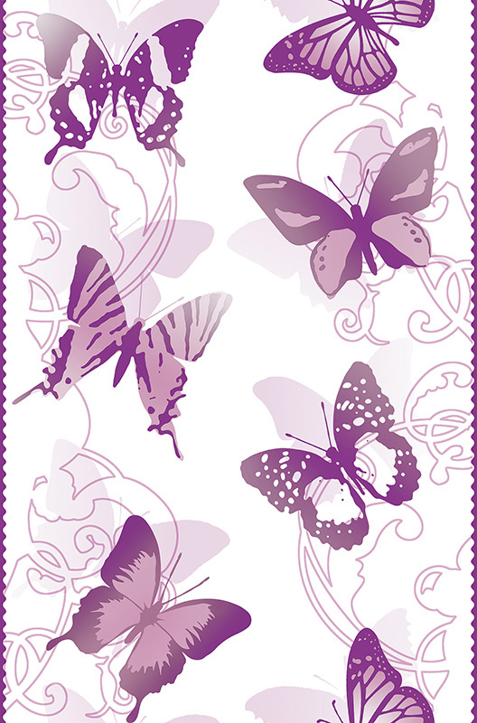 Panel POP.UP - Schmetterlinge - lila-weiß - 2,5 Meter