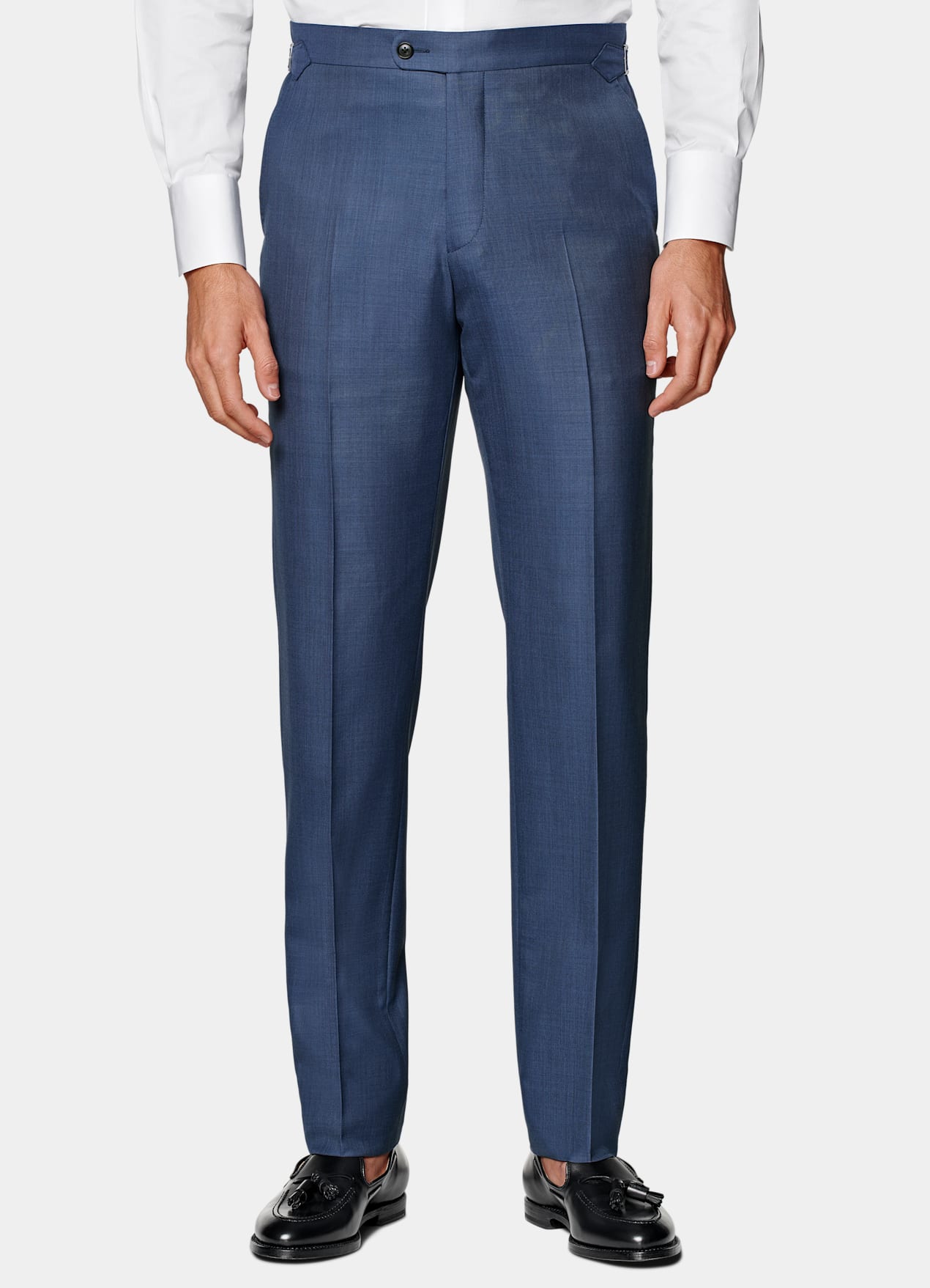 Costume Havana coupe Tailored bleu moyen