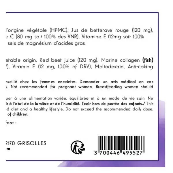 Ácido Hialurônico Orgânico Belle & Bio - 90 cápsulas