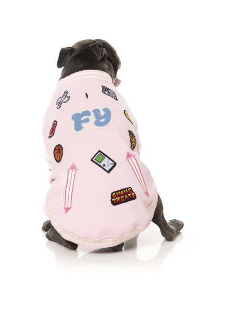 Fuzzyard The Letterman Jacket Roze - Hondenkleding