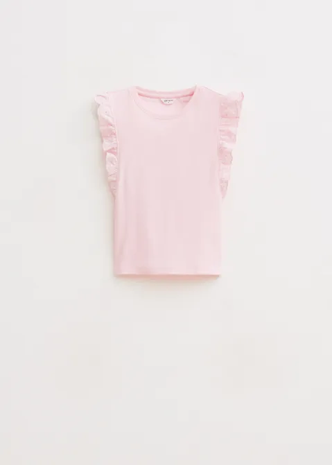 Top met ruffles roze (ROS.L)