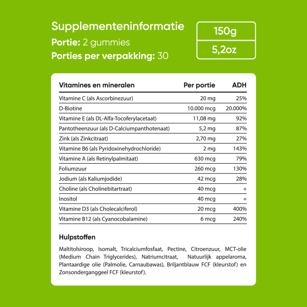 Veganboost Hair Vitamins Appel60 gummies
