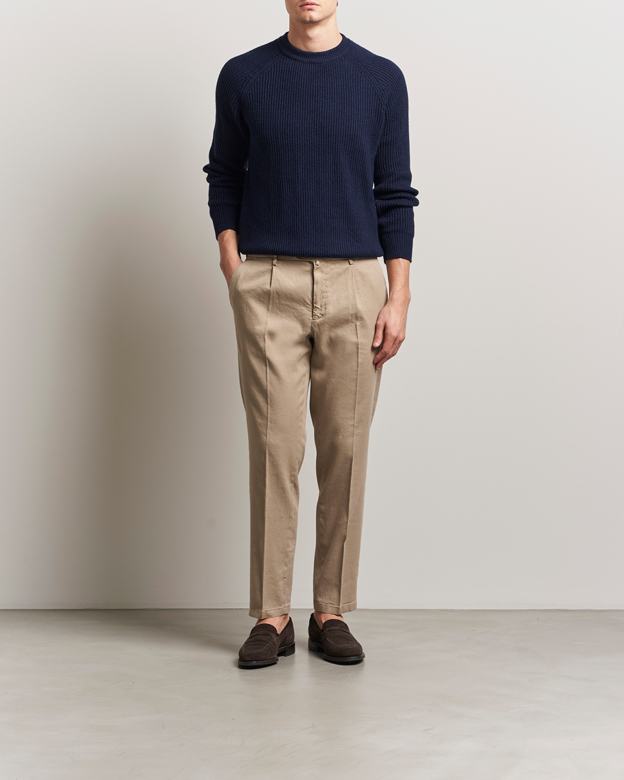 Briglia 1949 Pleated Linen Trousers Taupe